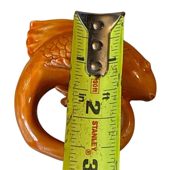 Set Of 2 Pottery Barn Bright Orange Ceramic Fish-Shaped Napkin Rings - Picture 9 of 9